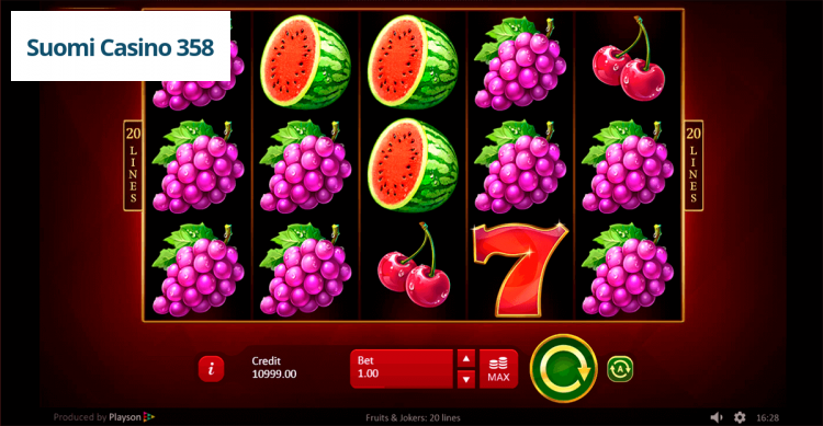 Fruits & Jokers: 20 lines